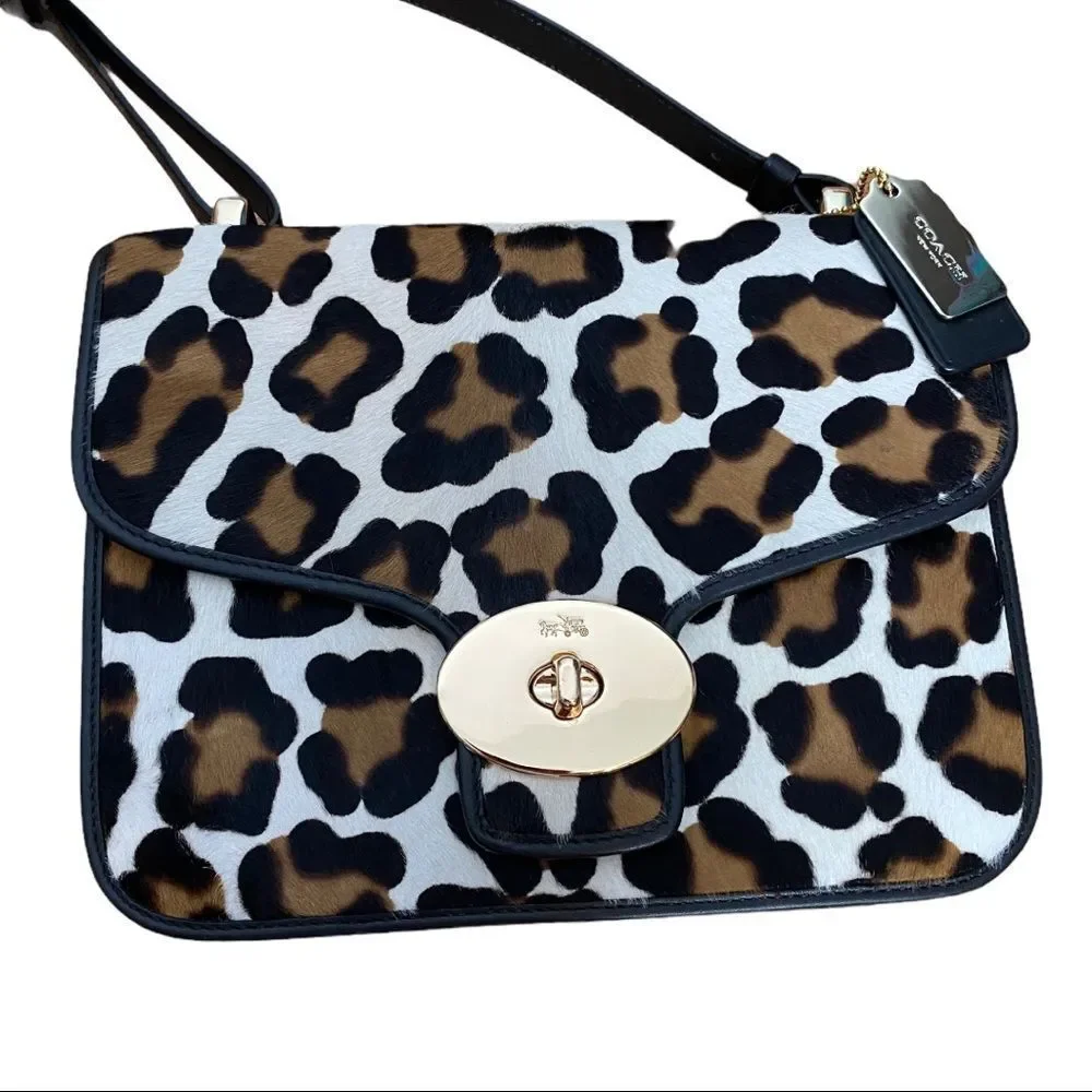 Coach Page Shoulder Bag in Ocelot Printed Haircalf F33636 Excellent cond… - Picture 5 of 14